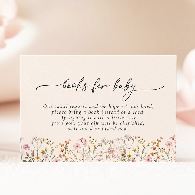 Carte D'accompagnement Wildflower Baby Shower Books for Baby Card (Créateur téléchargé)