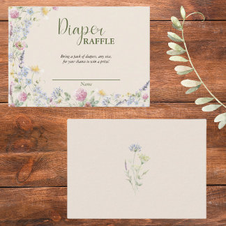 Carte D'accompagnement Wildflower Diaper Raffle Enclosure Card