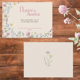 Carte D'accompagnement Wildflower Diaper Raffle Enclosure Card