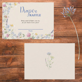 Carte D'accompagnement Wildflower Diaper Raffle Enclosure Card