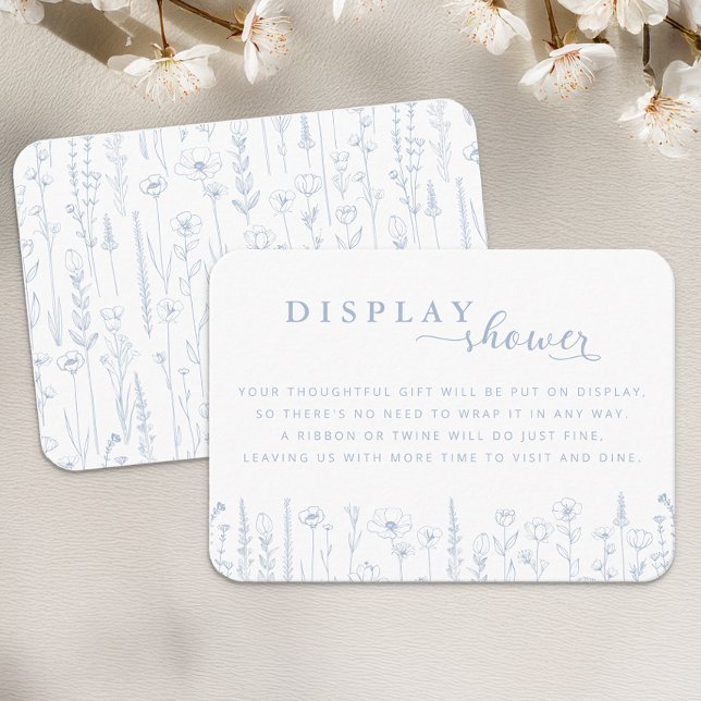 Carte D'accompagnement Wildflower Display Shower Baby Shower Card – Dusty (Dusty Blue Display Shower Card)