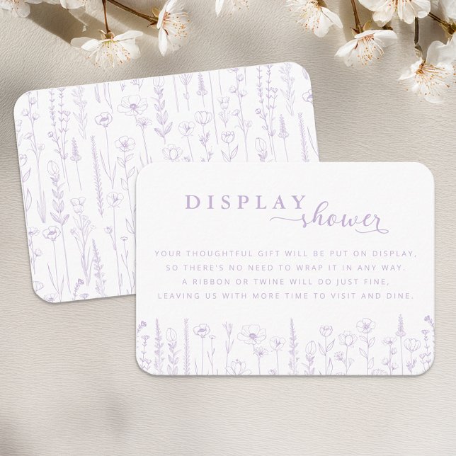 Carte D'accompagnement Wildflower Display Shower Baby Shower Lavender (Display Shower)