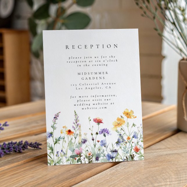 Carte D'accompagnement Wildflower Garden Wedding Reception Enclosure Card (Créateur téléchargé)