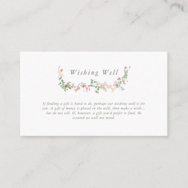 Carte D'accompagnement Wildflower Garden Wishing Well Enclosure Card (Devant)