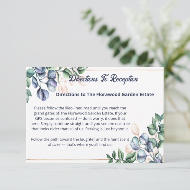 Carte D'accompagnement Wildflower Harmony Wedding Directions (Debout devant)