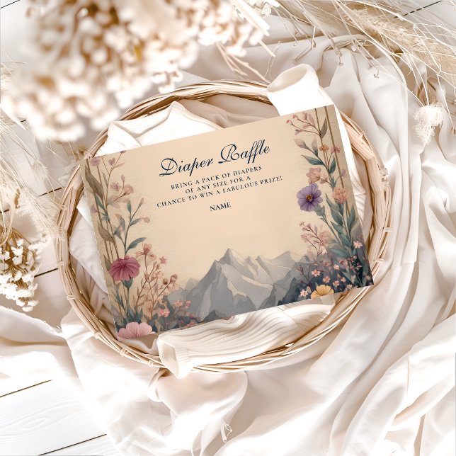Carte D'accompagnement Wildflower Mountain Baby Shower Diapper Raffle  (Créateur téléchargé)