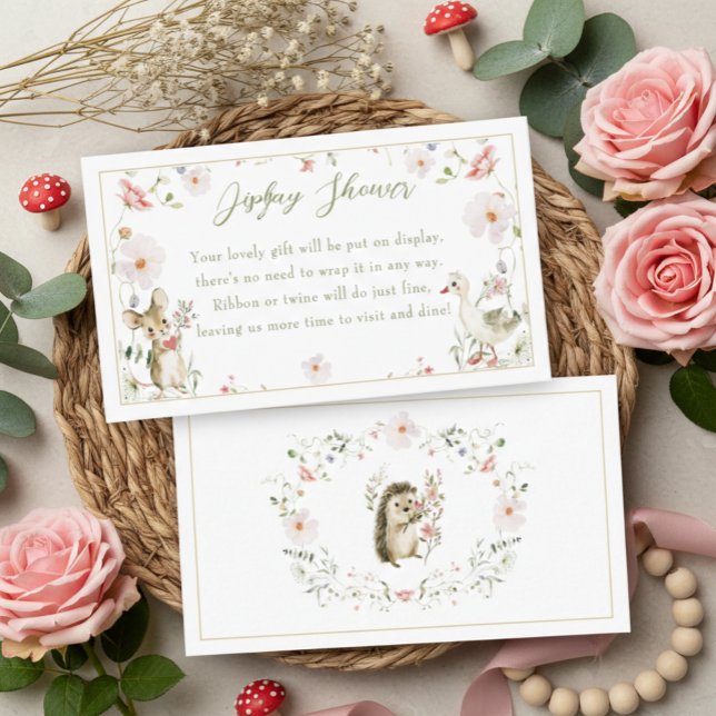 Carte D'accompagnement Wildflower Woodland Baby Animals Display Shower (Créateur téléchargé)