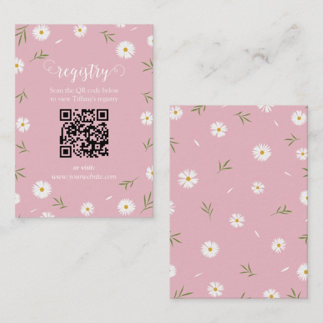 Carte D'accompagnement Wildflowers Floral Garden Bridal Shower Registry (Devant / Derrière)