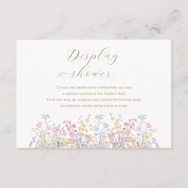 Carte D'accompagnement Wildflowers Garden Bridal Display Shower (Devant)