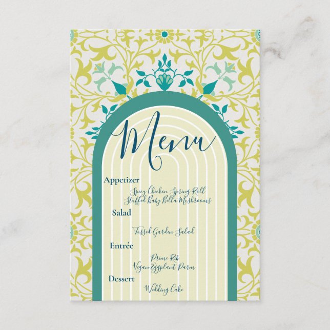 Carte D'accompagnement William Morris Art floral Art déco Art nouveau (Devant)