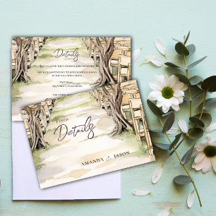 Carte D'accompagnement Winery Rustic Chic Grapevine Détails du Mariage