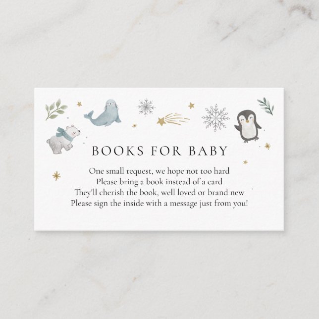 Carte D'accompagnement Winter Animals Livres pour Baby insert card (Devant)