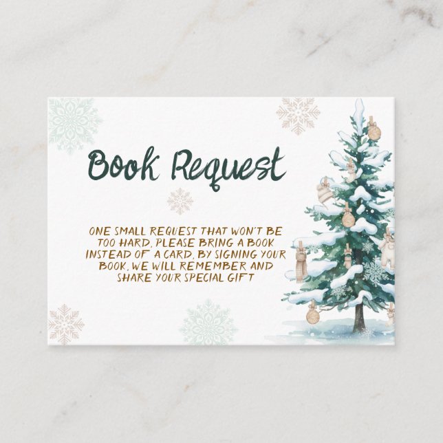 Carte D'accompagnement Winter Baby Shower Books for Baby (Devant)