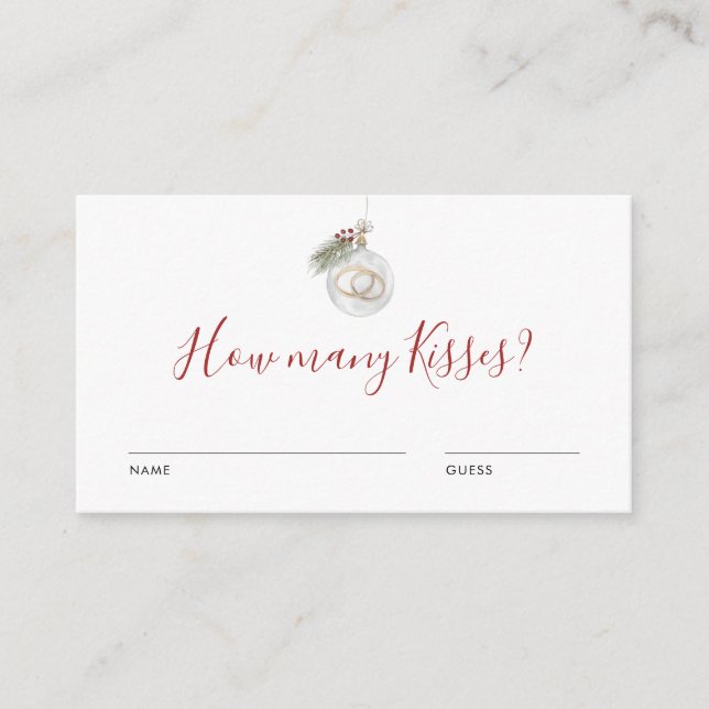 Carte D'accompagnement Winter Christmas Ornament Guess How Many Game Card (Devant)