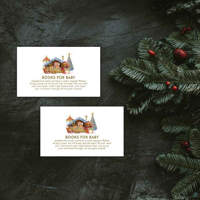 Carte D'accompagnement Winter Farmer Market Teddy Bear Books Baby Shower  (Winter Farmer Market Teddy Bear Books Baby Shower Enclosure Card)
