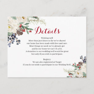 Carte D'accompagnement Winter Floral Couples Show Modern Details Card