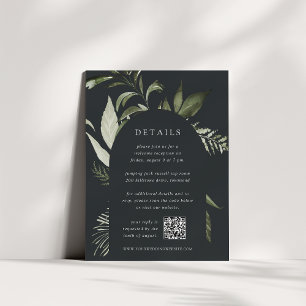 Carte D'accompagnement Winter Meadow Botanical QR Code Détails du Mariage