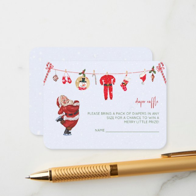Carte D'accompagnement Winter Merry Little Christmas Baby showers Livres (Devant/Arrière en situation)