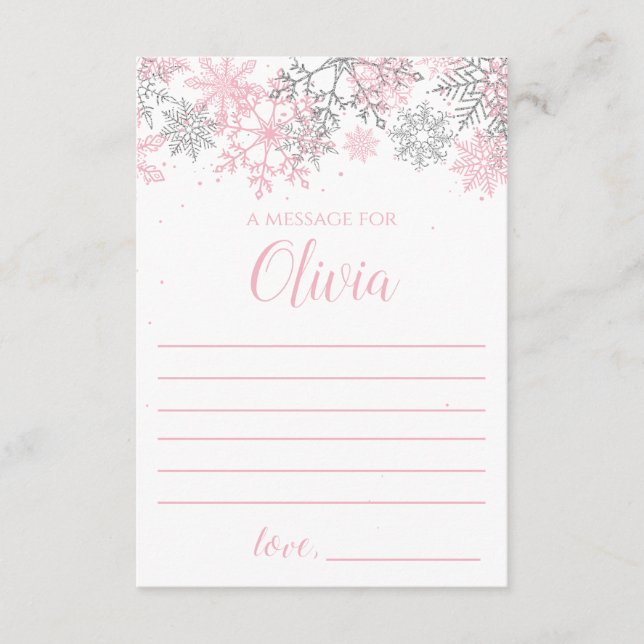 Carte D'accompagnement Winter Onederland Time Capsule message Pink Silver (Devant)
