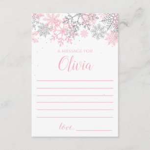 Carte D'accompagnement Winter Onederland Time Capsule message Pink Silver