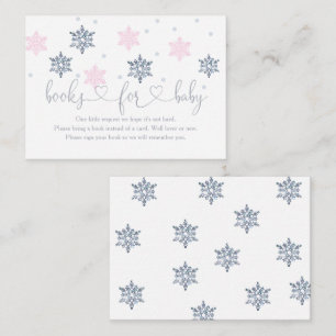 Carte D'accompagnement Winter Pink Silver Snowflake Livres Pour Bébé Encl