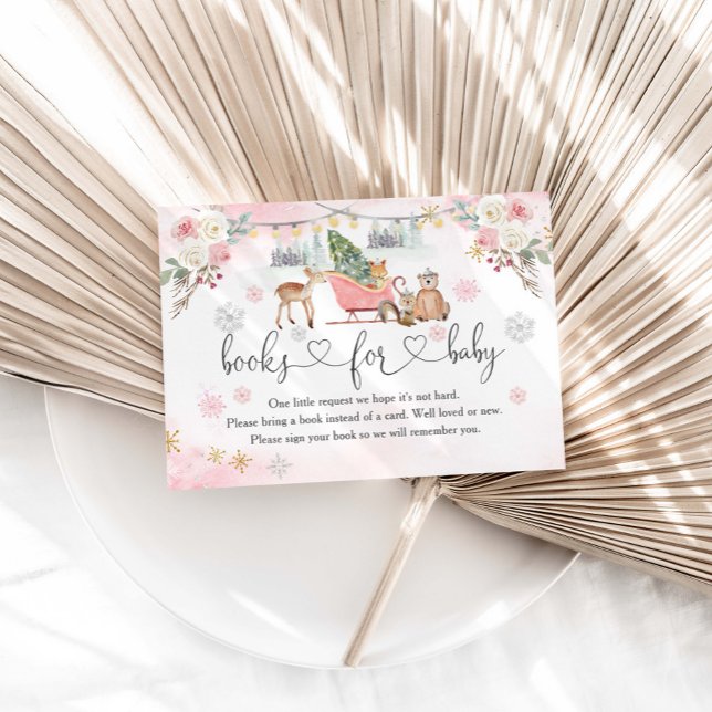 Carte D'accompagnement Winter Pink Woodland Animals Girls Livres Pour Béb (Créateur téléchargé)