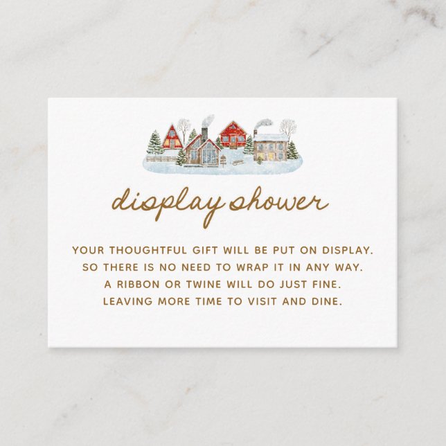 Carte D'accompagnement Winter Village Baby Shower Display Shower (Devant)