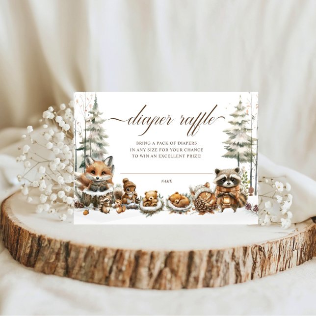 Carte D'accompagnement Winter Wonderland Animaux aquarelle Chauffeur Raff (Créateur téléchargé)