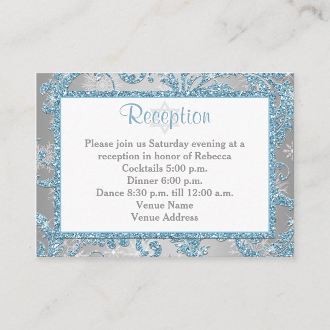 Carte D'accompagnement Winter Wonderland Bat mitzvah Insertion 3 (Devant)