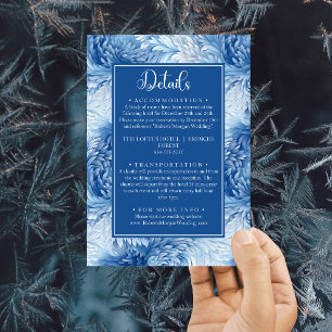 Carte D'accompagnement Winter Wonderland Blue Snowflakes Détails du Maria