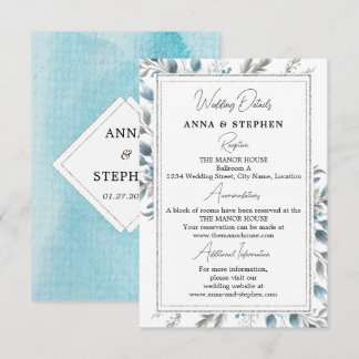 Carte D'accompagnement Winter Wonderland Floral Détails du Mariage