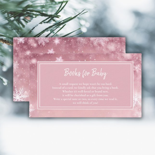 Carte D'accompagnement Winter Wonderland Girl Baby shower Livres pour béb (Créateur téléchargé)