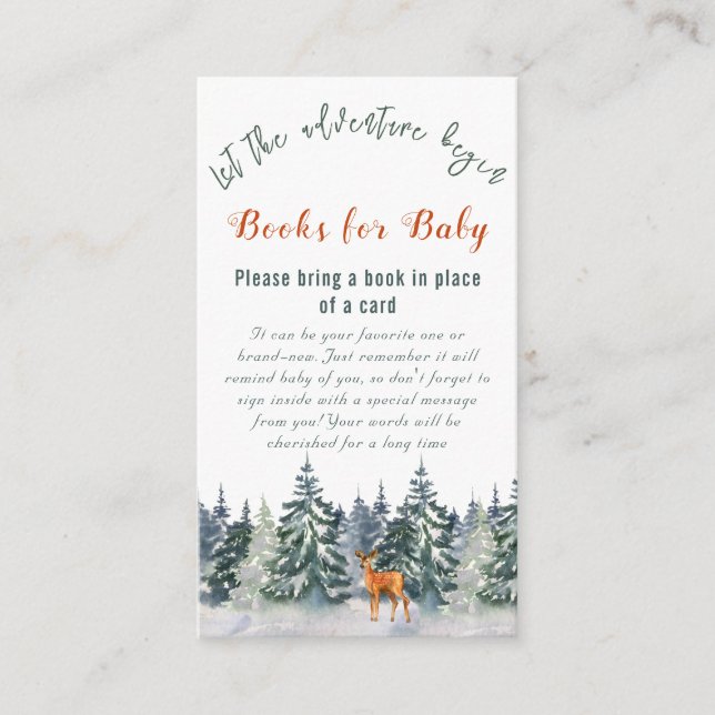 Carte D'accompagnement Winter Woodland Animal Adventure Await Book Game (Devant)