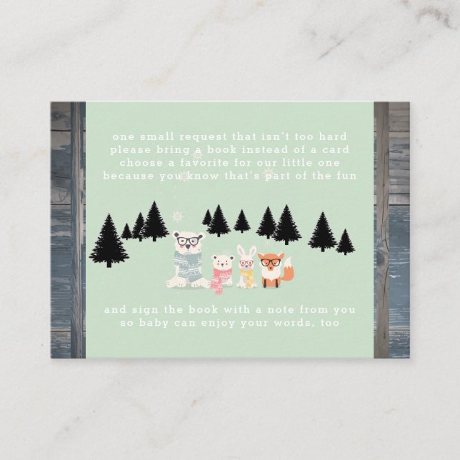 Carte D'accompagnement Winter Woodland Forest Animal Douche Demande de ré (Devant)