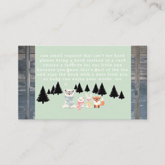 Carte D'accompagnement Winter Woodland Forest Animal Douche Demande de ré (Devant)