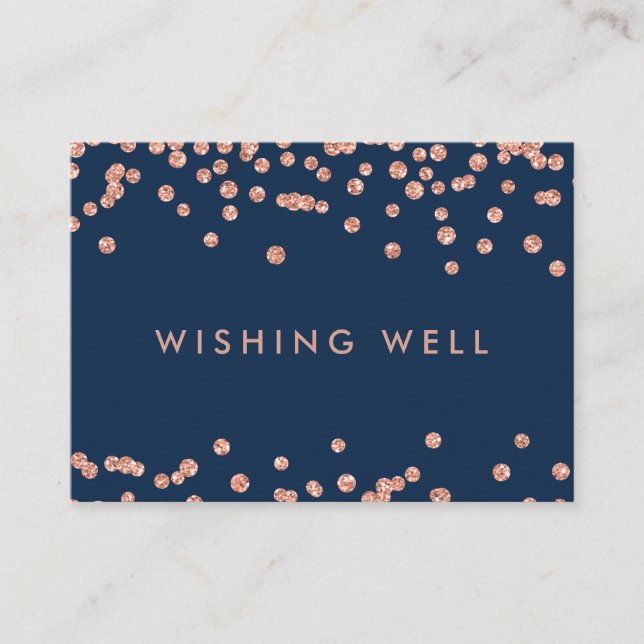 Carte D'accompagnement Wishing well Rose Parties scintillant or Confetti  (Devant)