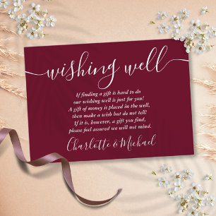 Carte D'accompagnement Wishing Well Signature Script Mariage Bourgogne