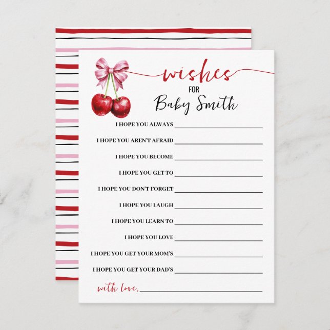 Carte D'accompagnement Wives for the Baby Cherry Baby shower Game Card (Devant / Derrière)