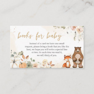 Carte D'accompagnement Woodland Animal Citrouille Baby shower Livres Pour