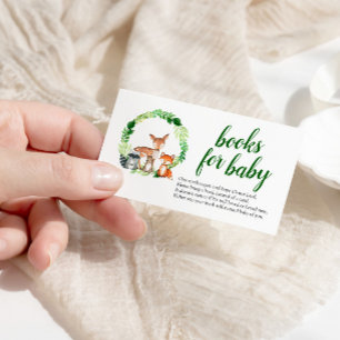 Carte D'accompagnement Woodland Animals Baby showers Livres pour bébé