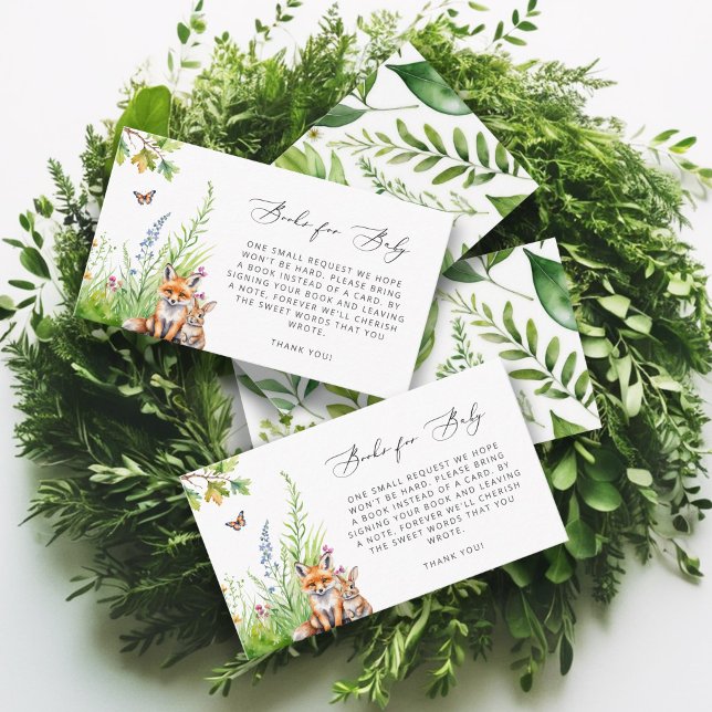 Carte D'accompagnement Woodland Animals Fox Rabbit Livres Pour Bébé (Créateur téléchargé)