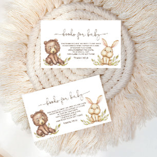 Carte D'accompagnement Woodland Animals Livres Pour Baby Baby shower Card