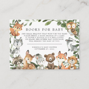 Carte D'accompagnement Woodland Animals Livres Pour Baby Baby shower Card
