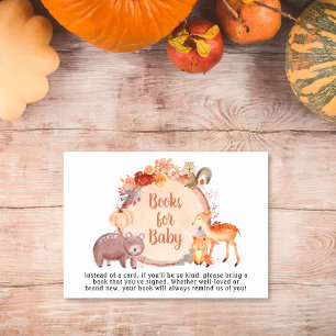 Carte D'accompagnement Woodland Animals Livres Pour Bébé Automne Douche