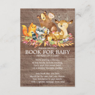 Carte D'accompagnement Woodland Animals Neutral Baby shower Livre pour bé