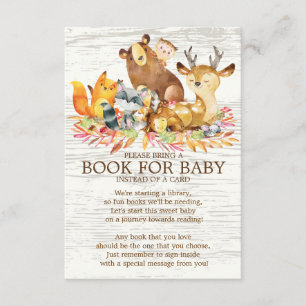Carte D'accompagnement Woodland Animals Neutral Baby shower Livre pour bé