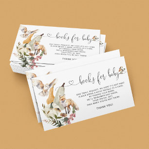 Carte D'accompagnement Woodland Animaux Automne Baby shower Books Demande