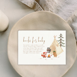 Carte D'accompagnement Woodland Animaux Camping Livres Pour Baby shower