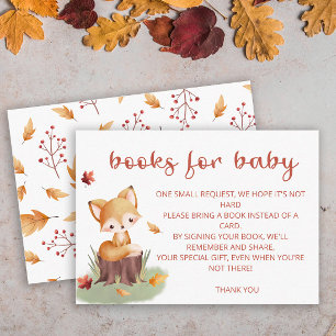 Carte D'accompagnement Woodland Autumn Baby Fox livres pour billet bébé