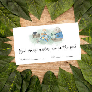 Carte D'accompagnement Woodland - baby shower devinez combien de bonbons